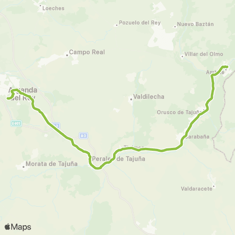 Autobuses Interurbanos Arganda del Rey (Hospital)-Ambite map