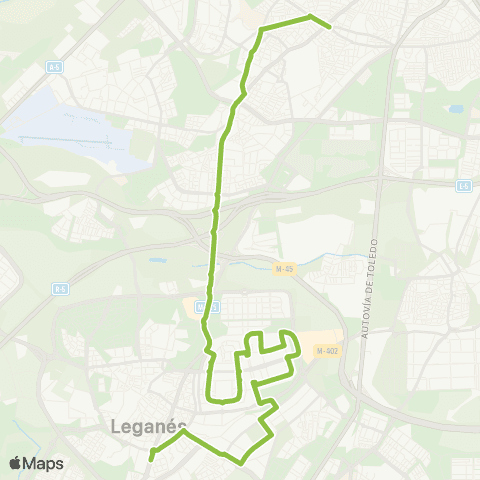 Autobuses Interurbanos Madrid (Oporto)-Leganés (Parquesur-Hospital) map