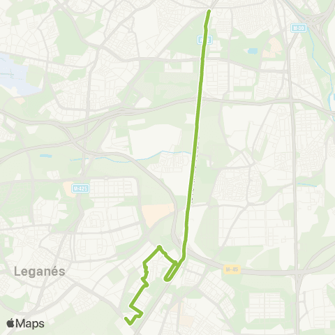 Autobuses Interurbanos Madrid (Plaza Elíptica)-Getafe (el Bercial) map