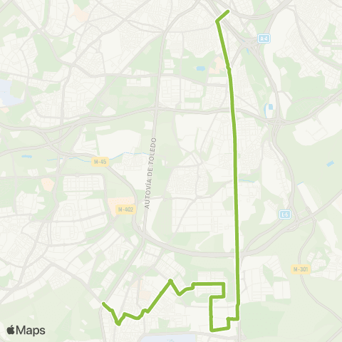 Autobuses Interurbanos Madrid (Legazpi)-Getafe (Hospital) map