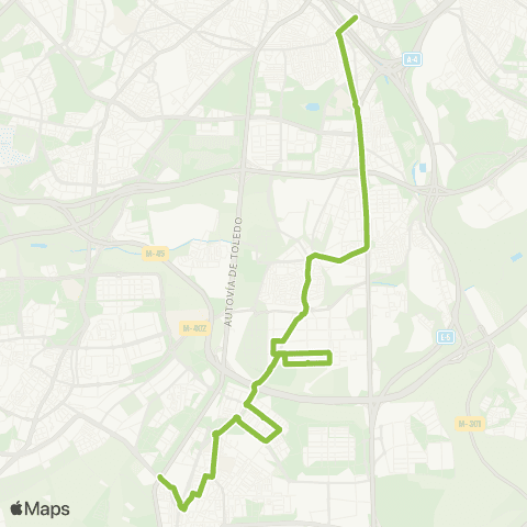 Autobuses Interurbanos Madrid (Legazpi)-Getafe (por Villaverde) map