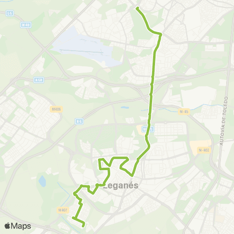 Autobuses Interurbanos Madrid (Aluche) - Leganés (Arroyo Culebro) map