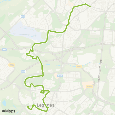 Autobuses Interurbanos Madrid (Oporto)-Leganés (Valdepelayo) map