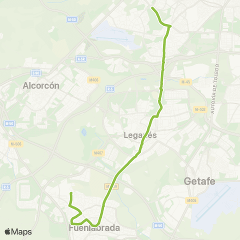 Autobuses Interurbanos Madrid (Aluche)-Fuenlabrada (Bº Naranjo) map