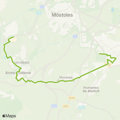 Autobuses Interurbanos Fuenlabrada-Moraleja de Enmedio-Arroyomolinos (Xanadú) map