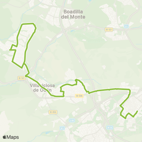 Autobuses Interurbanos Alcorcón-Villaviciosa-el Bosque map