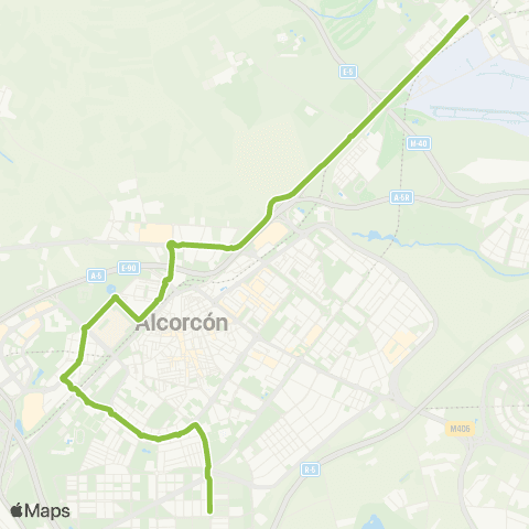 Autobuses Interurbanos Madrid (Cuatro Vientos)-Alcorcón (por Universidad Rey Juan Carlos) map