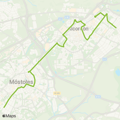 Autobuses Interurbanos Alcorcón-Móstoles map