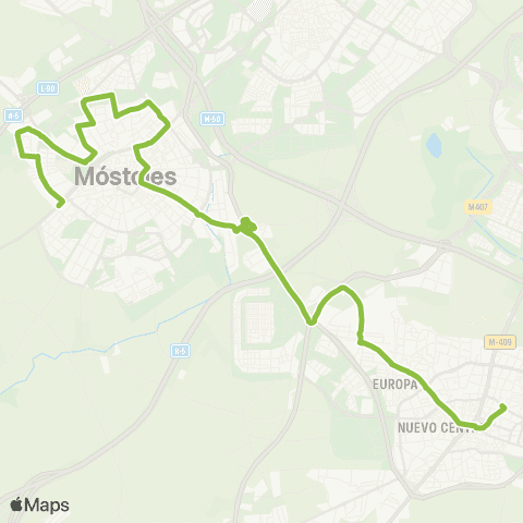 Autobuses Interurbanos Fuenlabrada - Móstoles (por Ff.CC) map