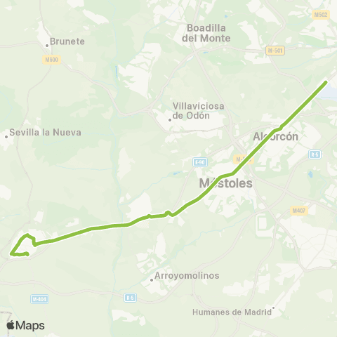 Autobuses Interurbanos Madrid (Cuatro Vientos)-Navalcarnero map