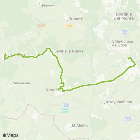 Autobuses Interurbanos Móstoles (Hospital Rey Juan Carlos)-Navalcarnero-Villamantilla map