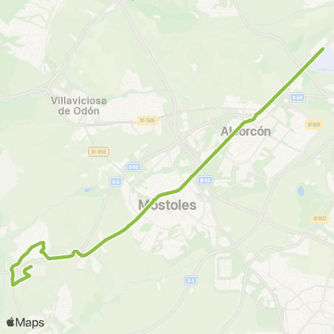 Autobuses Interurbanos Madrid (Cuatro Vientos)-Urb. Parque Coimbra-Xanadú map