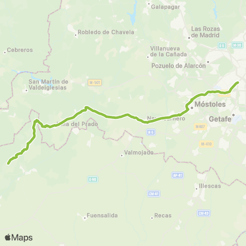 Autobuses Interurbanos Madrid (Plaza Elíptica)-V.Del Prado-Almorox-Aldea en Cabo map