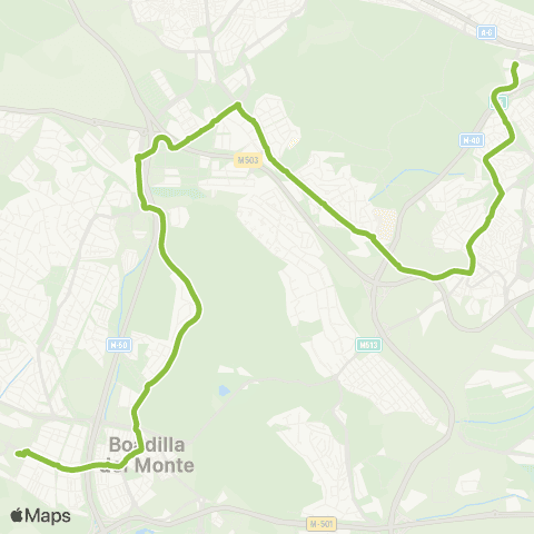 Autobuses Interurbanos Pozuelo (Est. el Barrial) - Boadilla (Est. Puerta de Boadilla) map