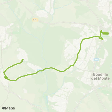 Autobuses Interurbanos Majadahonda (Hospital)-Brunete map