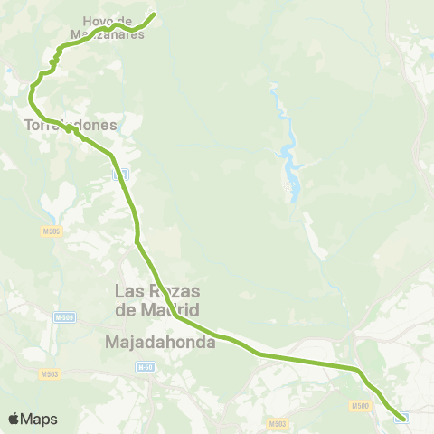 Autobuses Interurbanos Madrid (Moncloa)-Hoyo de Manzanares map