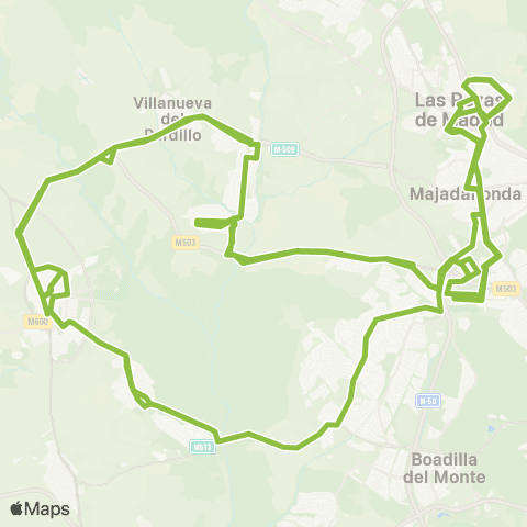 Autobuses Interurbanos Las Rozas-Majadahonda-Villanueva de la Cañada map