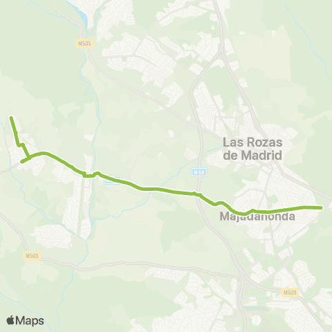 Autobuses Interurbanos Majadahonda (Estación Ffcc)-Villanueva del Pardillo map