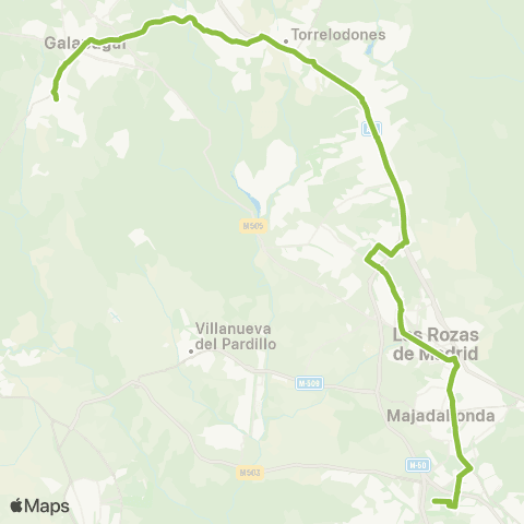 Autobuses Interurbanos Majadahonda (Hospital)-Torrelodones (Colonia)-Galapagar-Colmenarejo map
