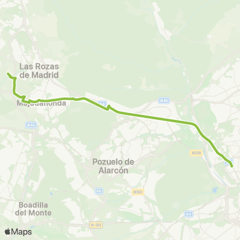 Autobuses Interurbanos Madrid (Moncloa)-Majadahonda (Carril del Tejar) map