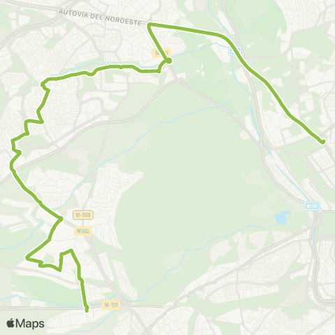 Autobuses Interurbanos Madrid (Moncloa)-Pozuelo (Prado Somosaguas-Ciudad de la Imagen) map
