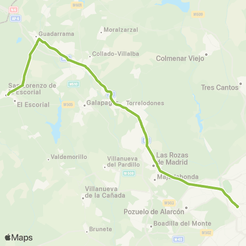 Autobuses Interurbanos Madrid (Moncloa)-San Lorenzo de el Escorial (Guadarrama) map