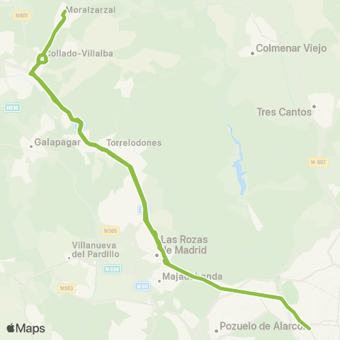 Autobuses Interurbanos Madrid (Moncloa)-Moralzarzal map