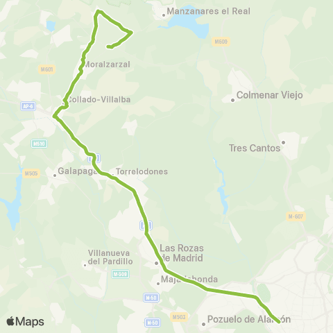 Autobuses Interurbanos Madrid (Moncloa)-Cerceda (por Mataelpino) map