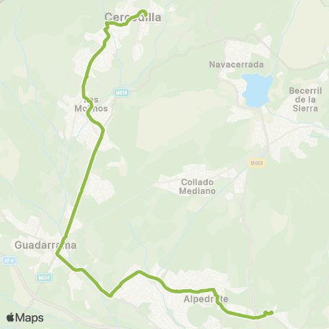 Autobuses Interurbanos Collado Villalba (Hospital)-Cercedilla map