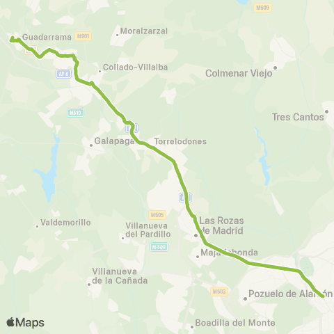 Autobuses Interurbanos Madrid (Moncloa)-Villalba-Guadarrama map