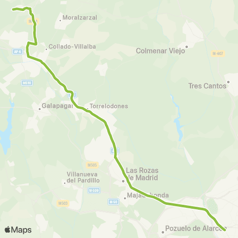 Autobuses Interurbanos Madrid (Moncloa)-Collado Mediano map