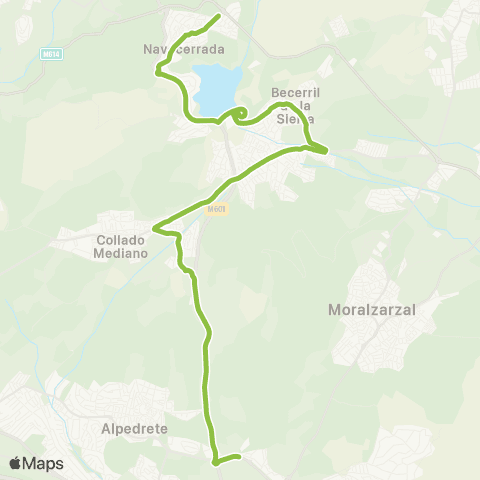 Autobuses Interurbanos Collado Villalba (Hospital)-Navacerrada map