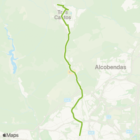 Autobuses Interurbanos Madrid (Plaza de Castilla) - Tres Cantos (por Avda. de Encuartes) map