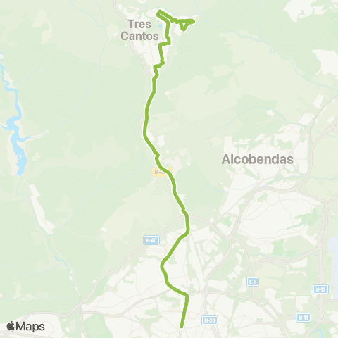 Autobuses Interurbanos Madrid (Plaza de Castilla)-Tres Cantos (Soto de Viñuelas) map