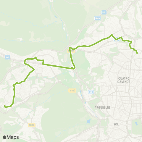 Autobuses Interurbanos Madrid (Estación Chamartín)-Pozuelo de Alarcón map