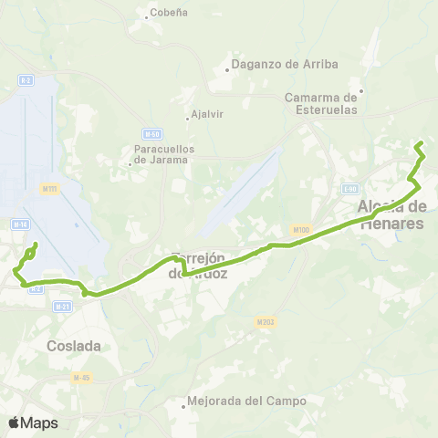 Autobuses Interurbanos Madrid (Aeropuerto) - Torrejón de Ardoz - Alcalá de Henares map