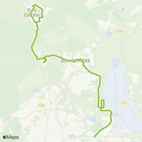 Autobuses Interurbanos Madrid (Canillejas)-Alcobendas-Universidad Autónoma-Tres Cantos map