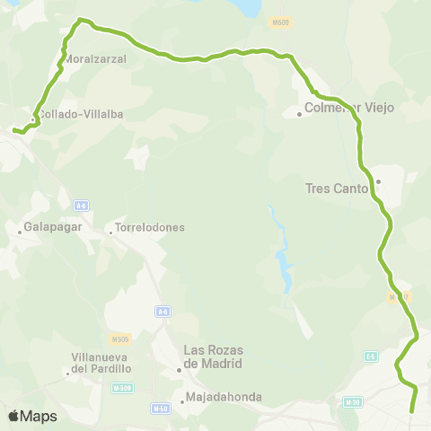 Autobuses Interurbanos Madrid (Plaza de Castilla)-Moralzarzal-Collado Villalba map