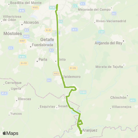 Autobuses Interurbanos Madrid (Atocha)-Ciempozuelos-Aranjuez map