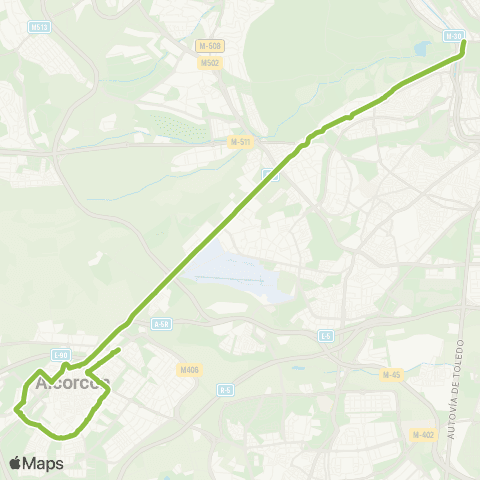 Autobuses Interurbanos Madrid (Príncipe Pío)-Alcorcón map