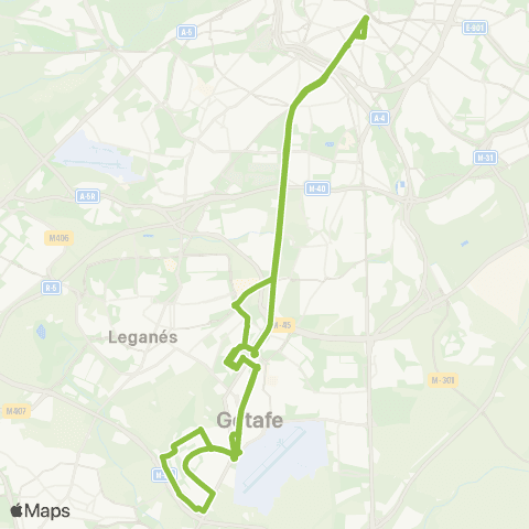 Autobuses Interurbanos Madrid (Atocha)-Getafe (Buenavista - Sector III) map