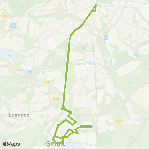 Autobuses Interurbanos Madrid (Atocha) - Getafe (los Molinos) map