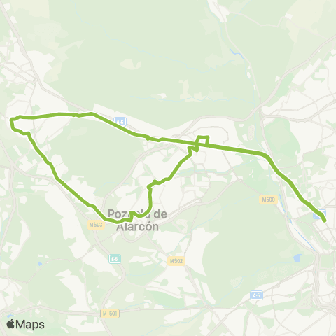 Autobuses Interurbanos Madrid (Moncloa)-Pozuelo-Majadahonda-Madrid map