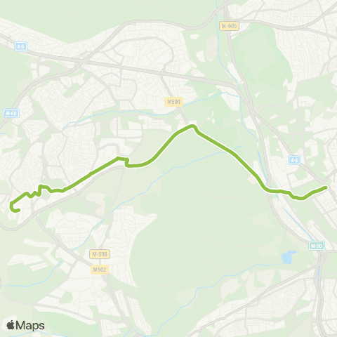 Autobuses Interurbanos Madrid (Moncloa) - Pozuelo (San Juan de la Cruz) map