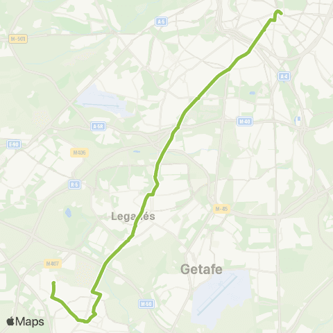 Autobuses Interurbanos Madrid (Atocha) - Fuenlabrada (Bº Naranjo) map