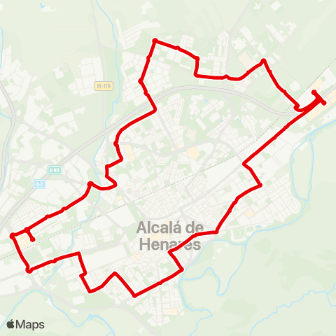 Autobuses Urbanos Circular Alcalá de Henares map
