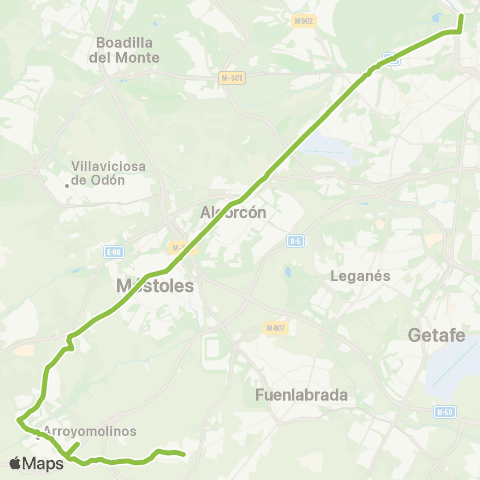 Autobuses Interurbanos Madrid (Príncipe Pío)-Arroyomolinos map