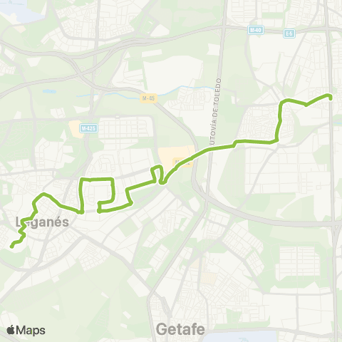 Autobuses Interurbanos Madrid (Villaverde Bajo-Cruce)-Leganés map