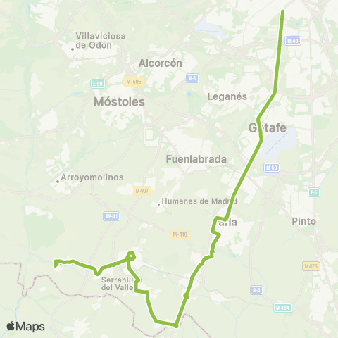 Autobuses Interurbanos Madrid (Plaza Elíptica)-Parla-Batres map