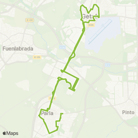 Autobuses Interurbanos Parla-Getafe map